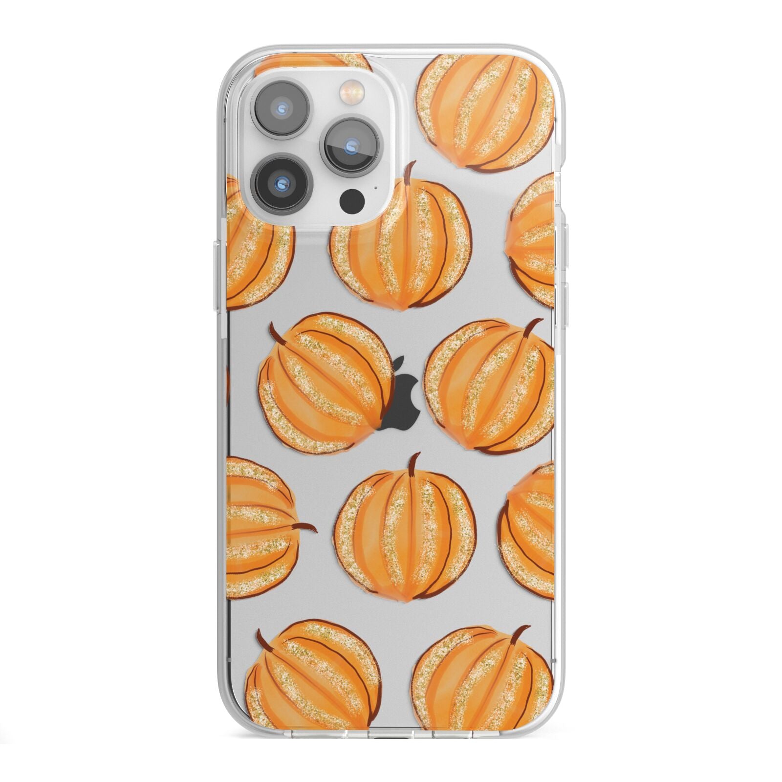 Pumpkin Halloween iPhone 13 Pro Max TPU Impact Case with White Edges