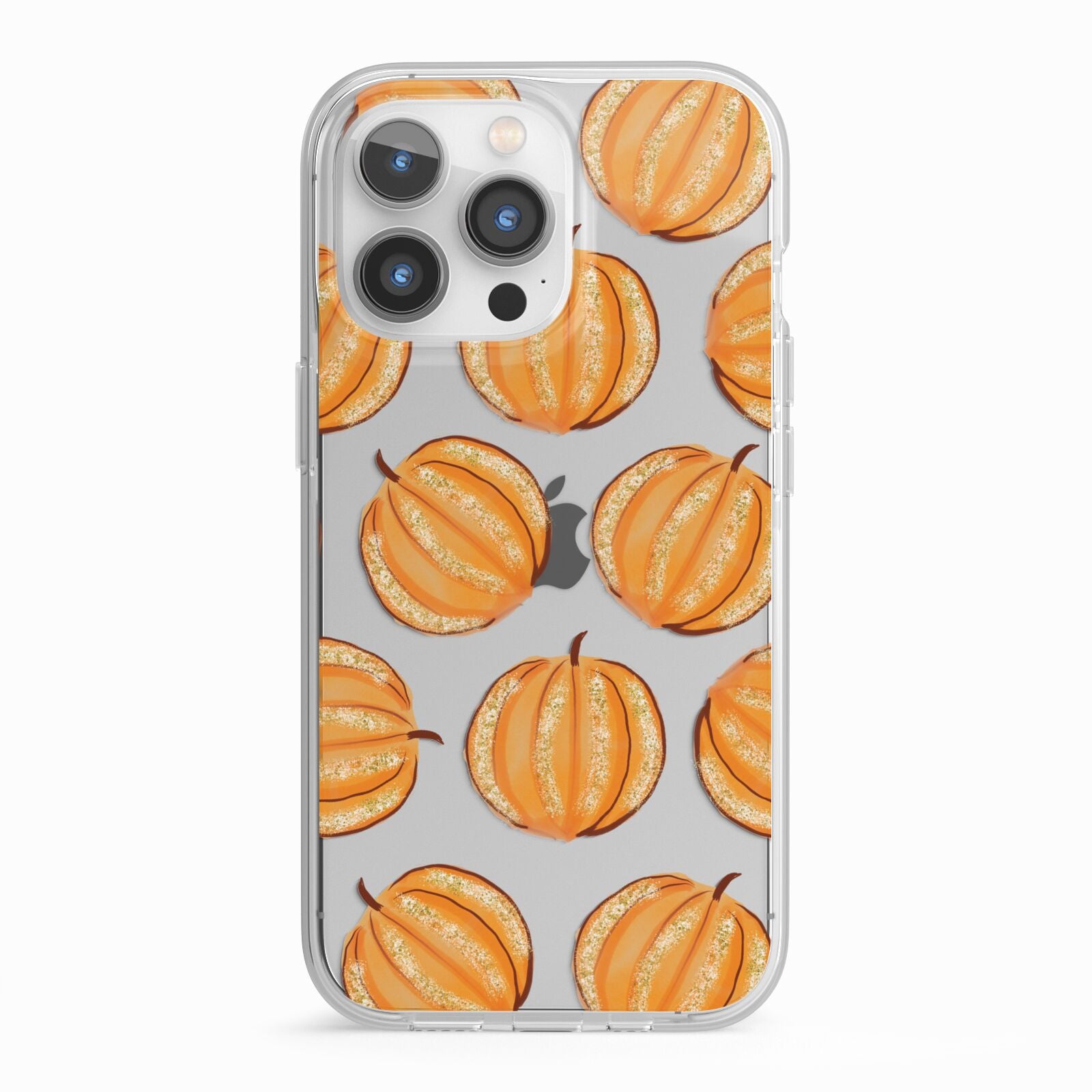 Pumpkin Halloween iPhone 13 Pro TPU Impact Case with White Edges
