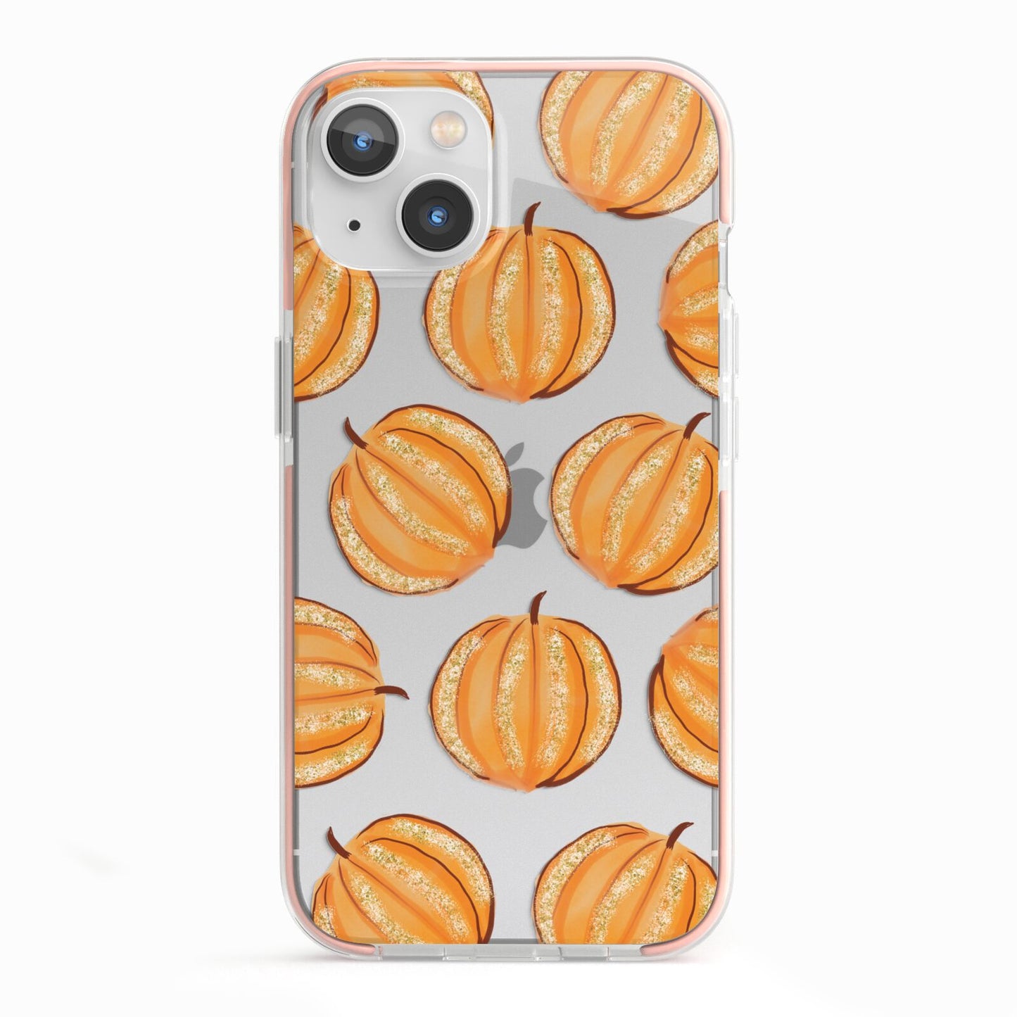 Pumpkin Halloween iPhone 13 TPU Impact Case with Pink Edges