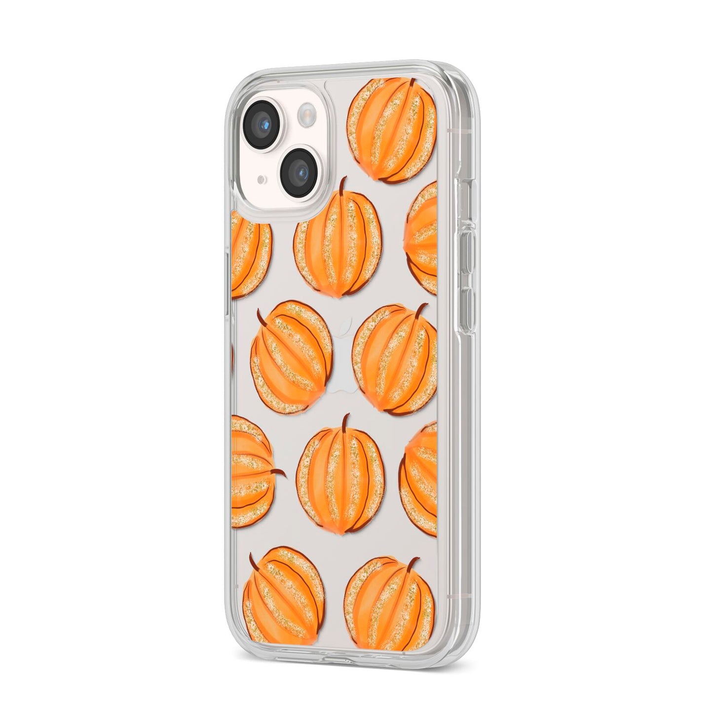 Pumpkin Halloween iPhone 14 Clear Tough Case Starlight Angled Image