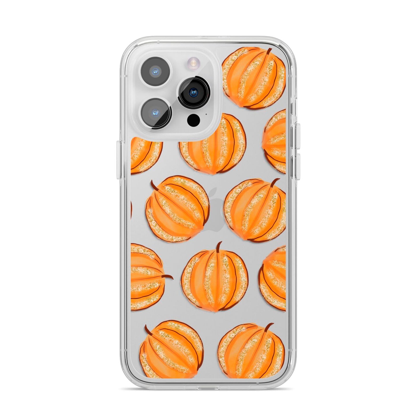 Pumpkin Halloween iPhone 14 Pro Max Clear Tough Case Silver
