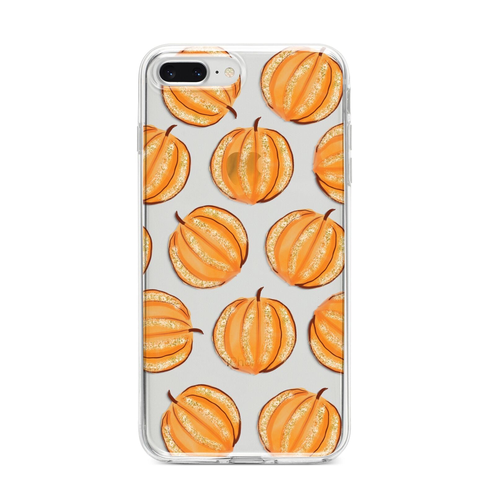 Pumpkin Halloween iPhone 8 Plus Bumper Case on Silver iPhone