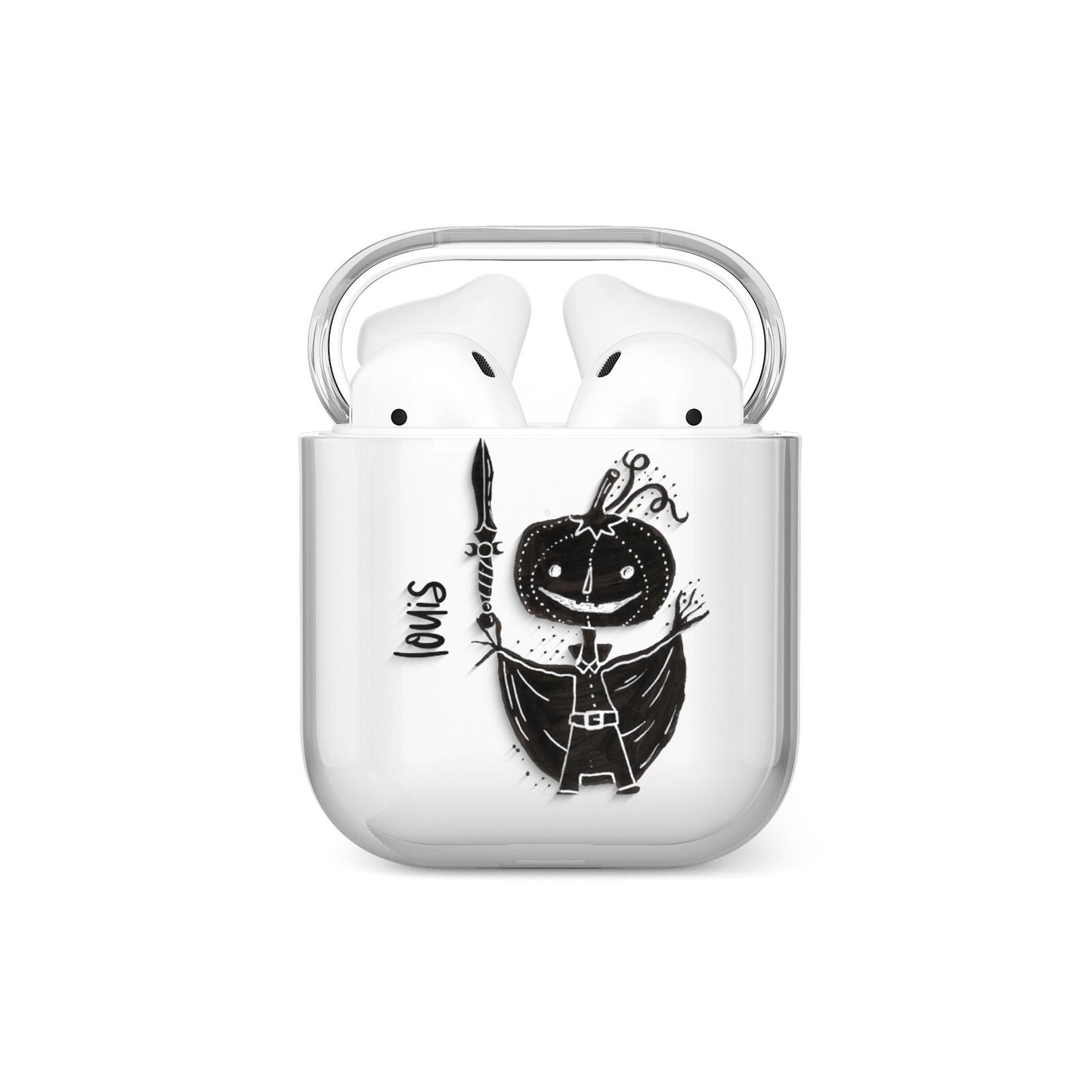 Pumpkin Head Personalised AirPods Case
