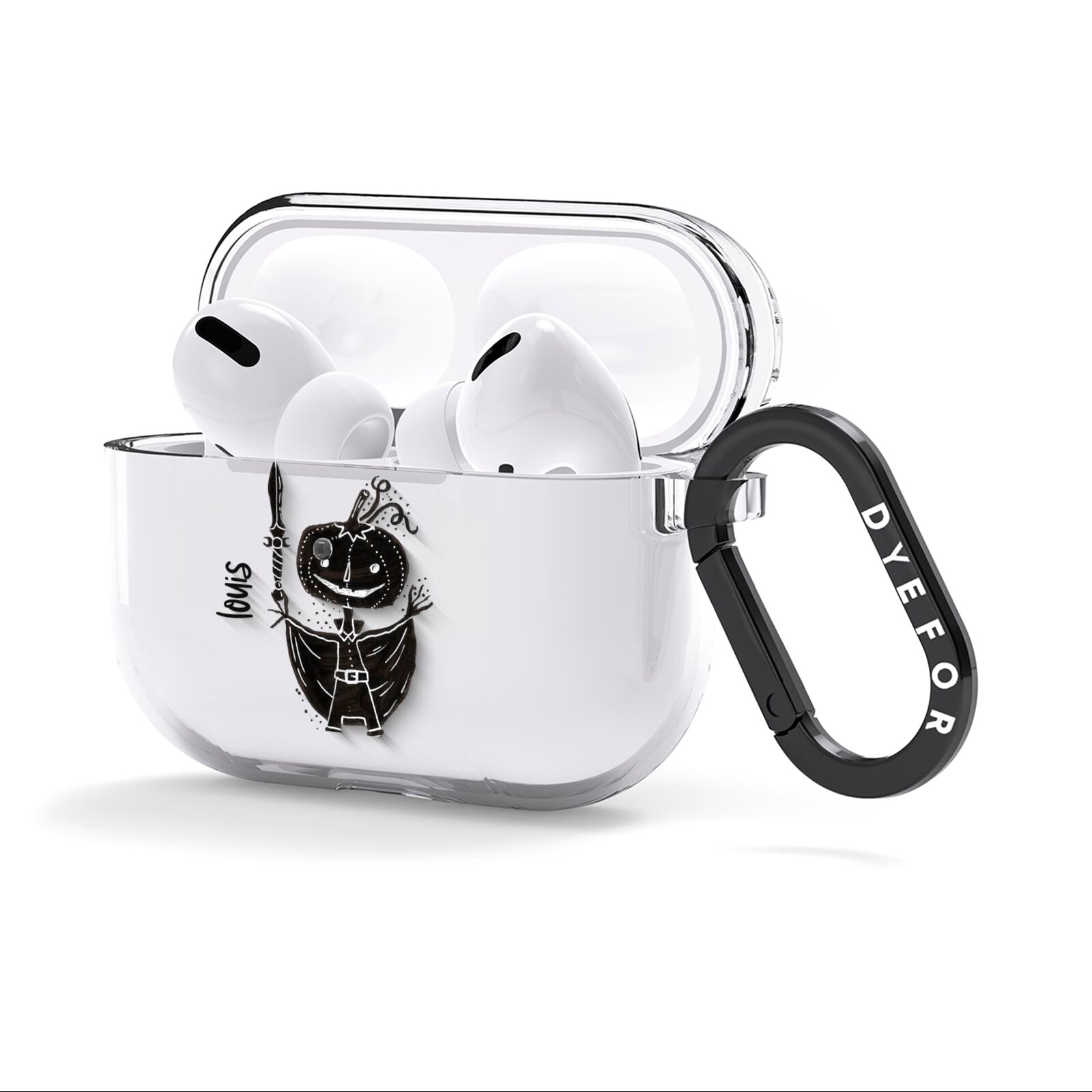 Pumpkin Head Personalised AirPods Clear Case 3rd Gen Side Image