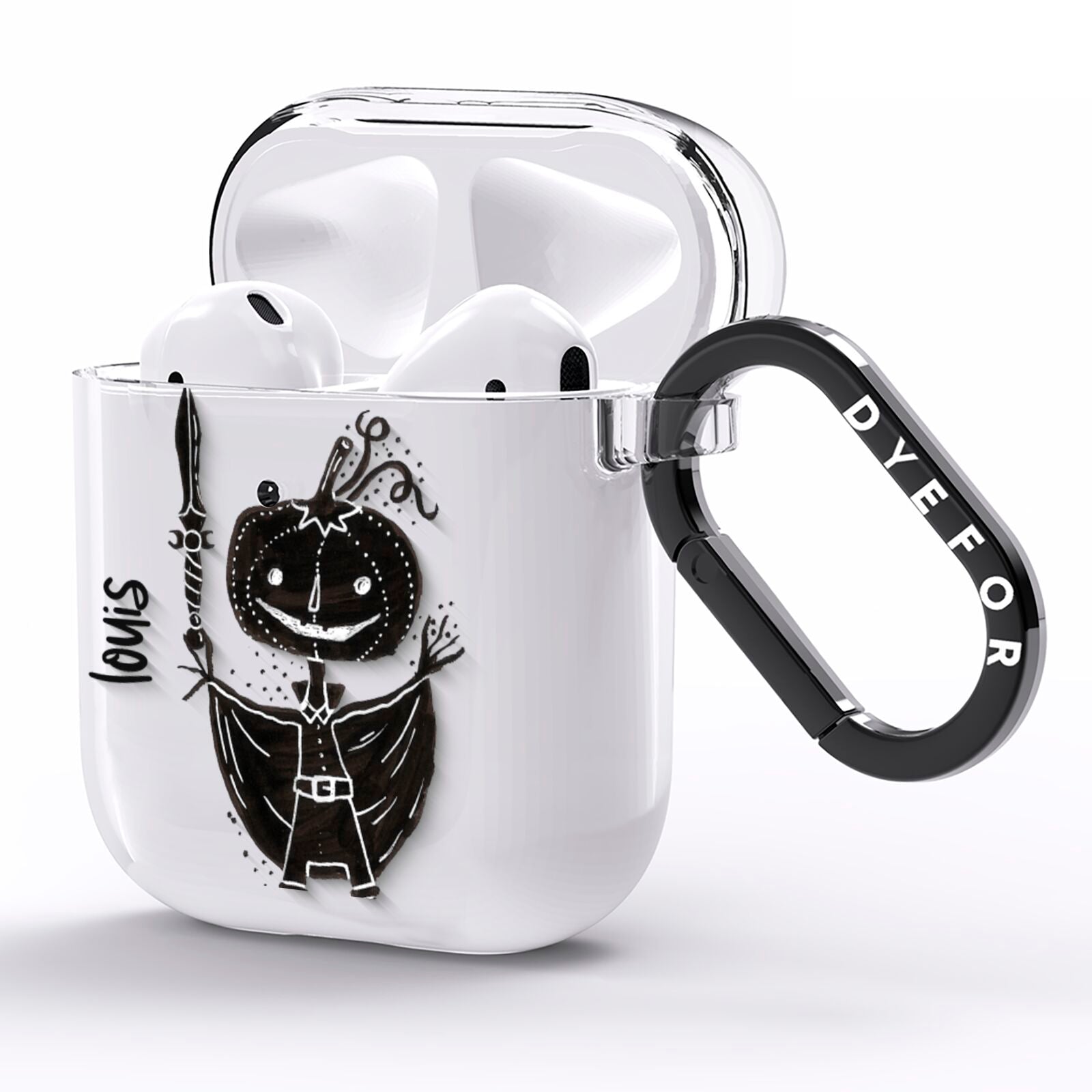 Pumpkin Head Personalised AirPods Clear Case Side Image