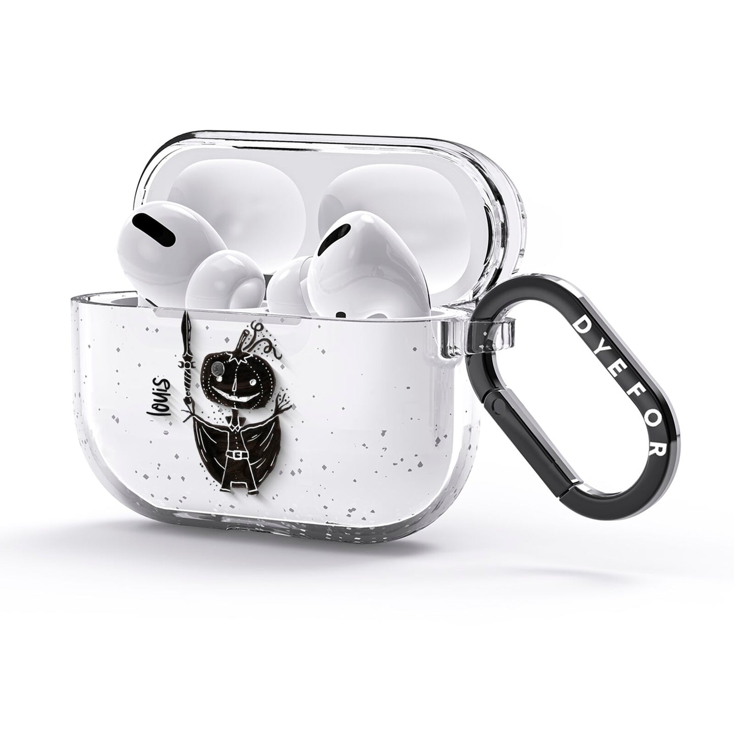 Pumpkin Head Personalised AirPods Glitter Case 3rd Gen Side Image