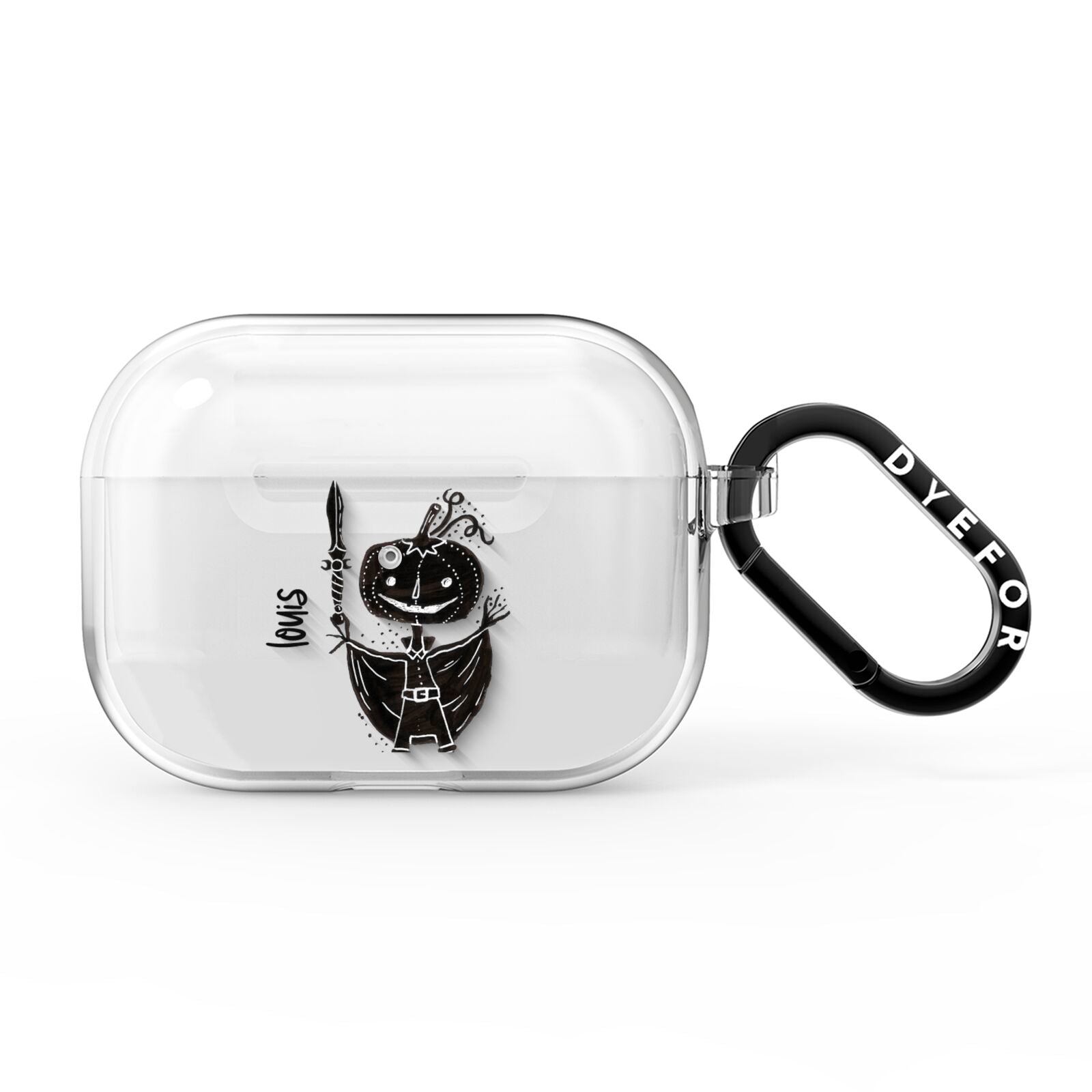 Pumpkin Head Personalised AirPods Pro Clear Case