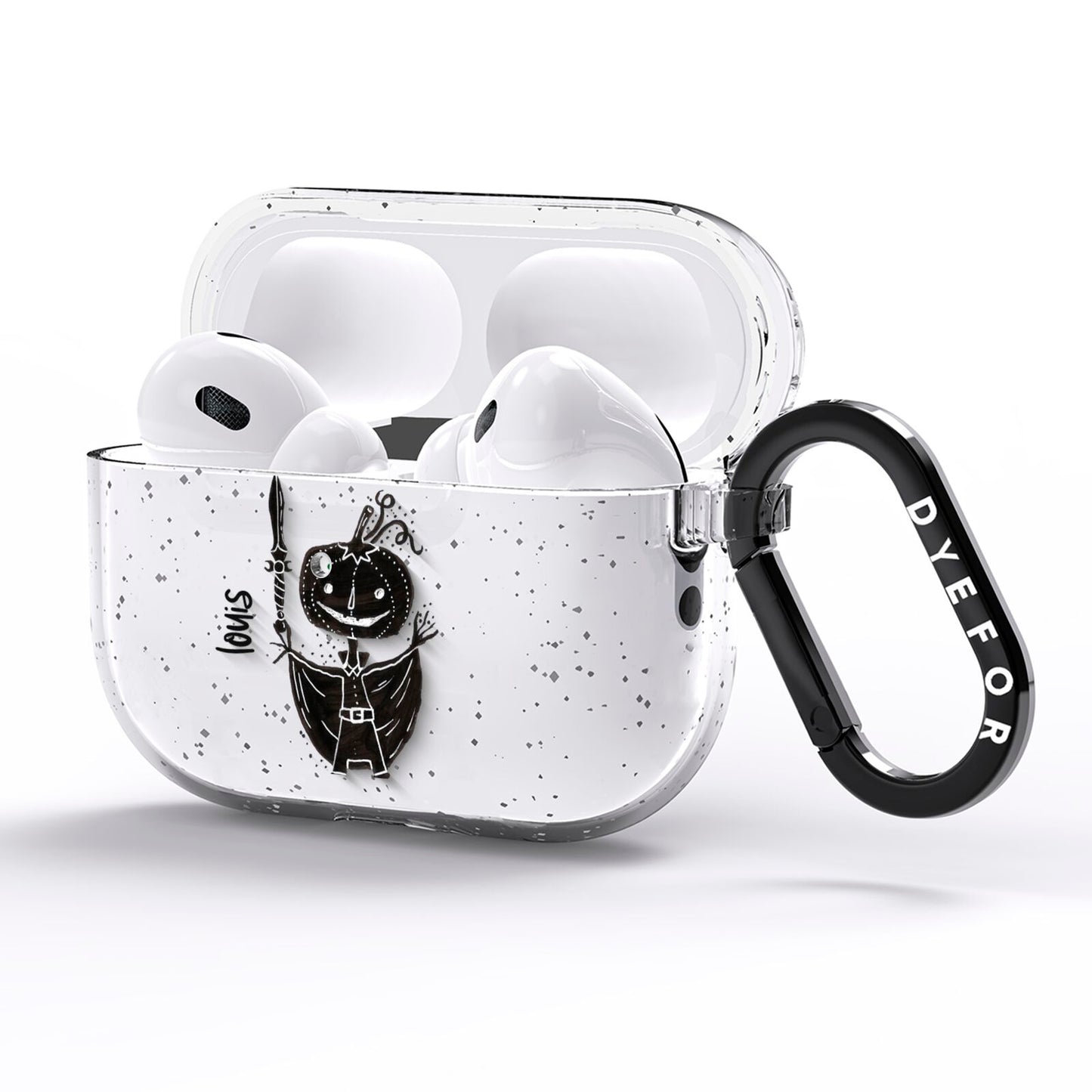 Pumpkin Head Personalised AirPods Pro Glitter Case Side Image