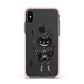 Pumpkin Head Personalised Apple iPhone Xs Impact Case Pink Edge on Black Phone