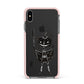 Pumpkin Head Personalised Apple iPhone Xs Max Impact Case Pink Edge on Black Phone