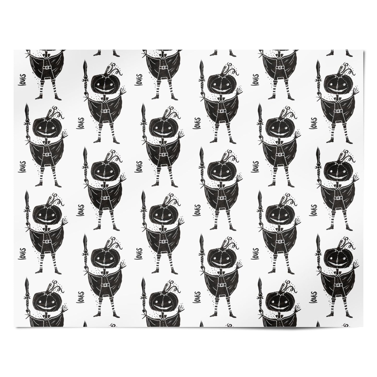 Pumpkin Head Personalised Personalised Wrapping Paper Alternative