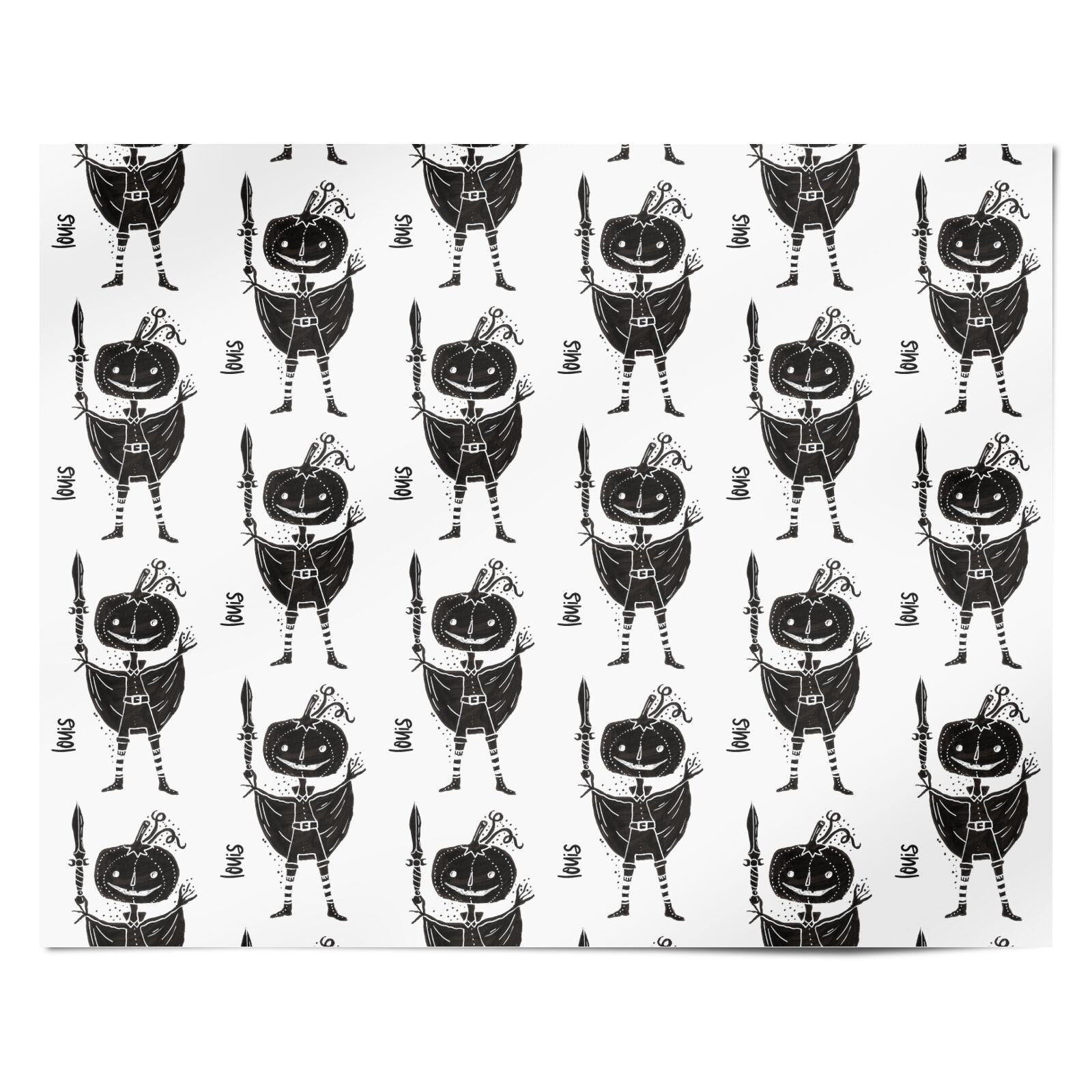 Pumpkin Head Personalised Personalised Wrapping Paper Alternative