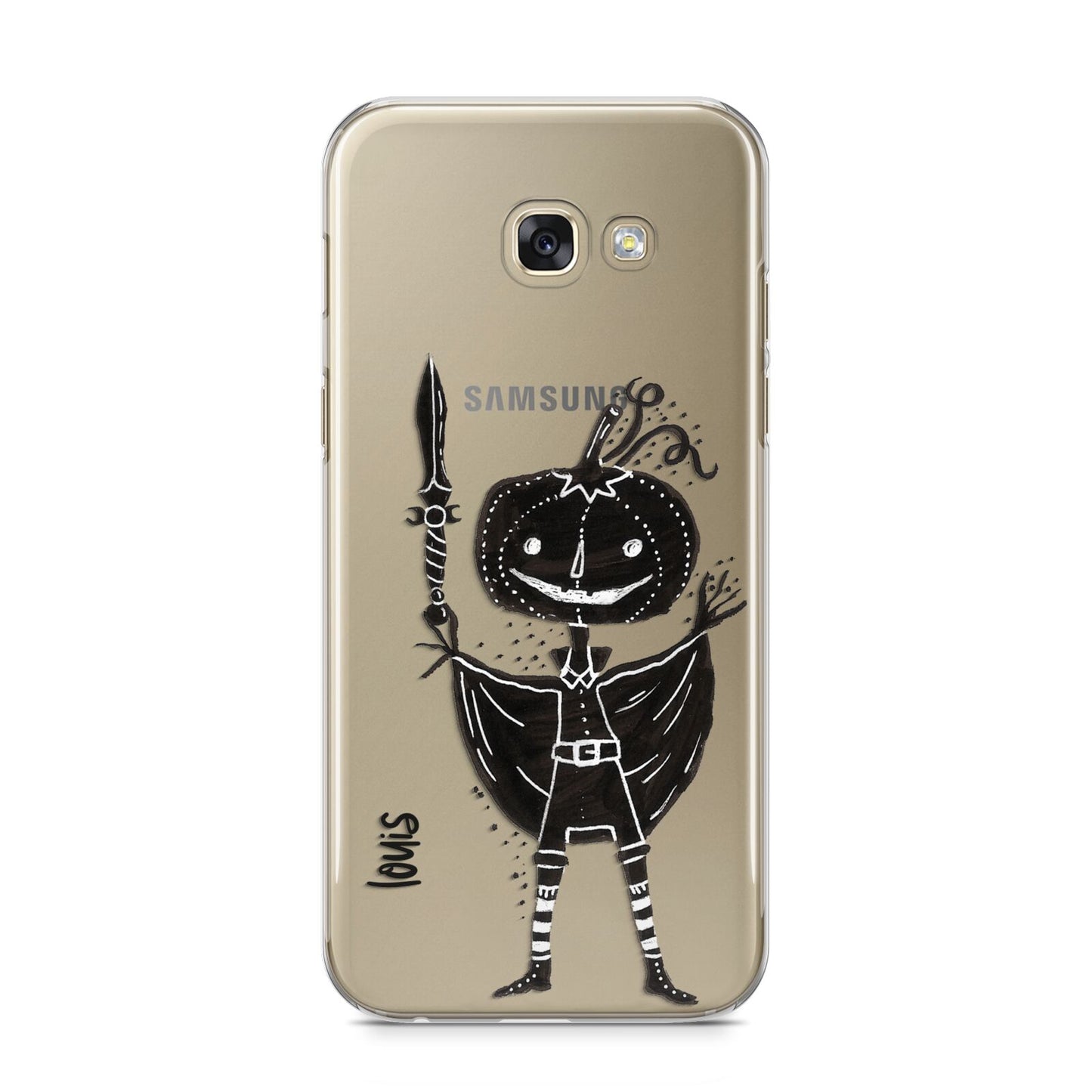 Pumpkin Head Personalised Samsung Galaxy A5 2017 Case on gold phone