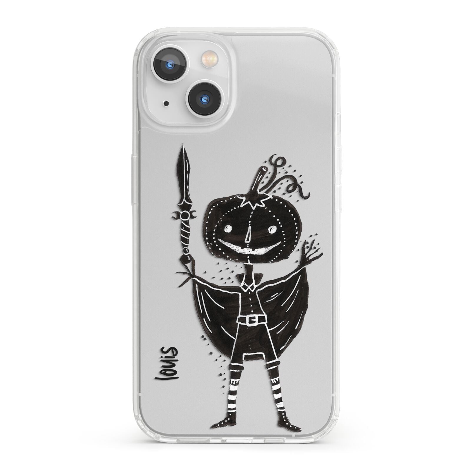 Pumpkin Head Personalised iPhone 13 Clear Bumper Case