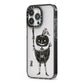 Pumpkin Head Personalised iPhone 13 Pro Black Impact Case Side Angle on Silver phone