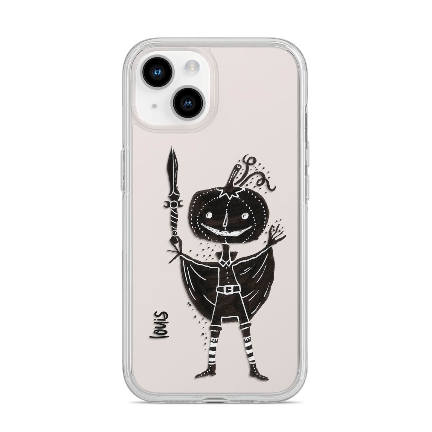 Pumpkin Head Personalised iPhone 14 Clear Tough Case Starlight
