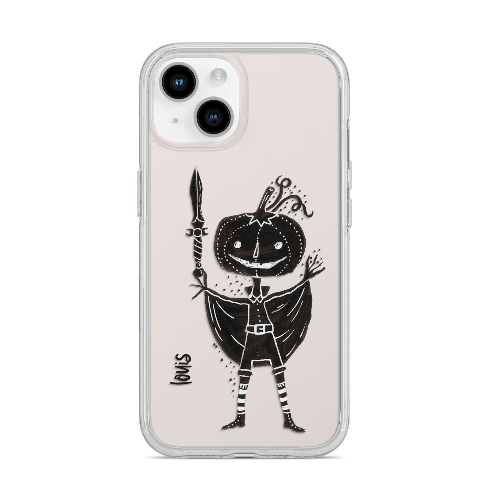 Pumpkin Head Personalised iPhone 14 Clear Tough Case Starlight
