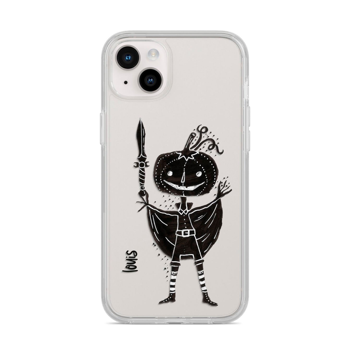 Pumpkin Head Personalised iPhone 14 Plus Clear Tough Case Starlight
