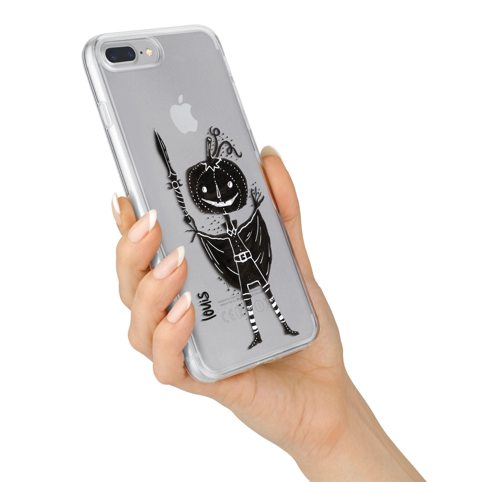 Pumpkin Head Personalised iPhone 7 Plus Bumper Case on Silver iPhone Alternative Image