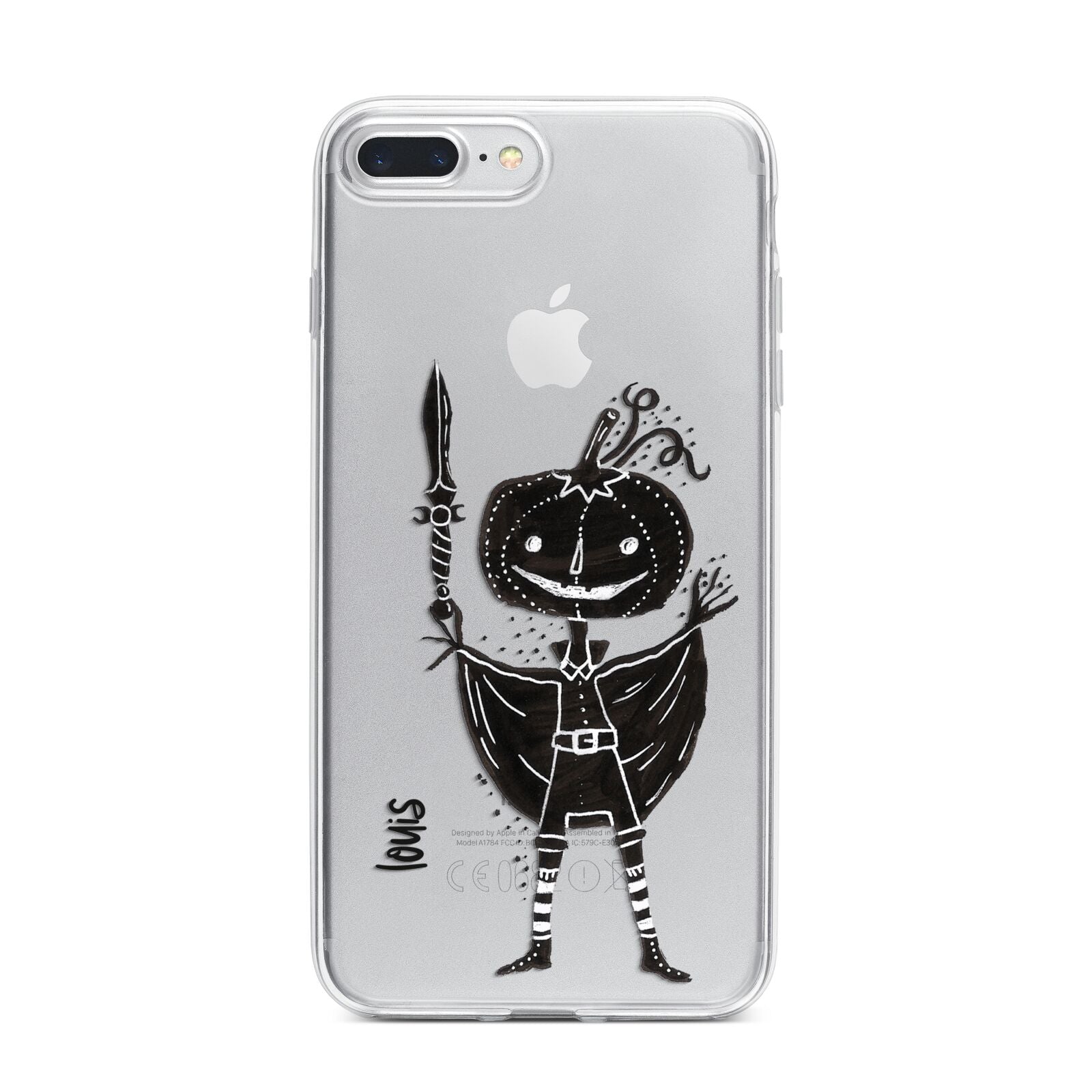 Pumpkin Head Personalised iPhone 7 Plus Bumper Case on Silver iPhone