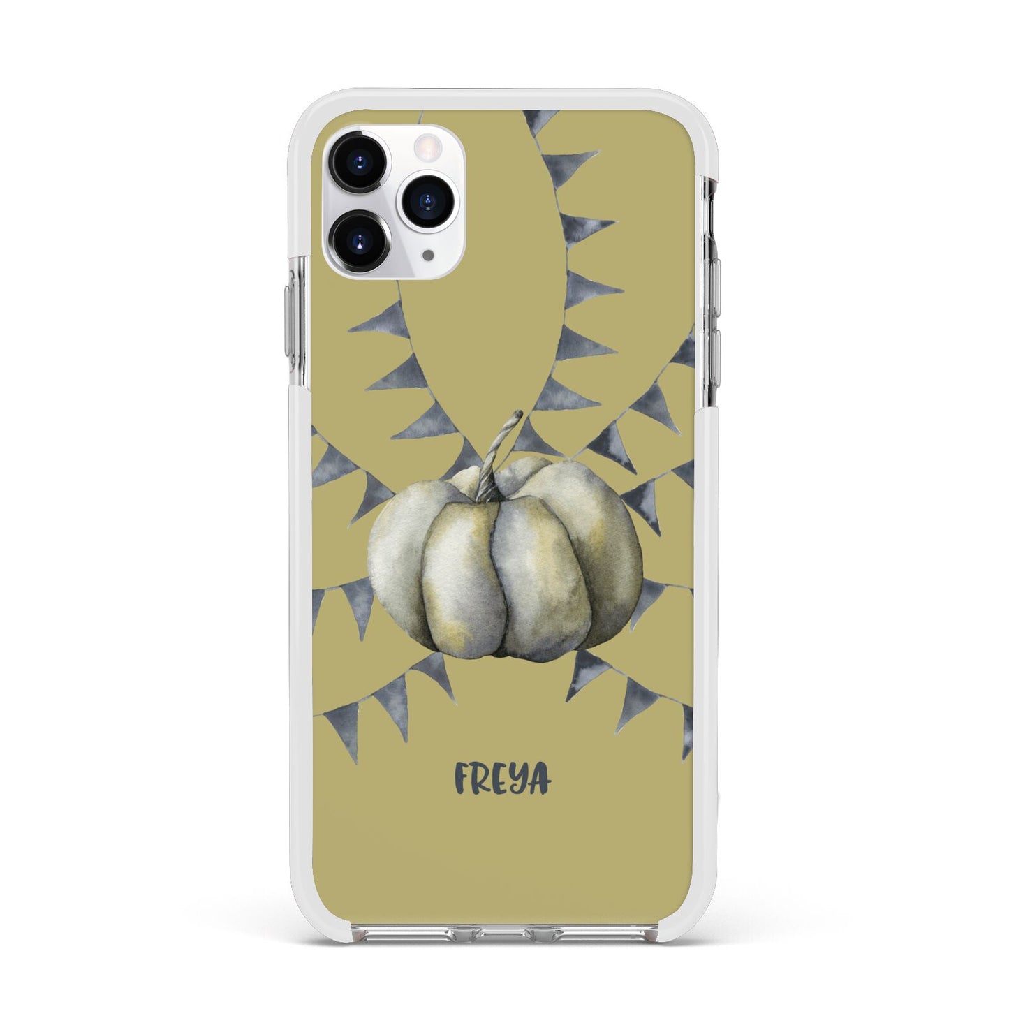 Pumpkin Part Halloween Apple iPhone 11 Pro Max in Silver with White Impact Case