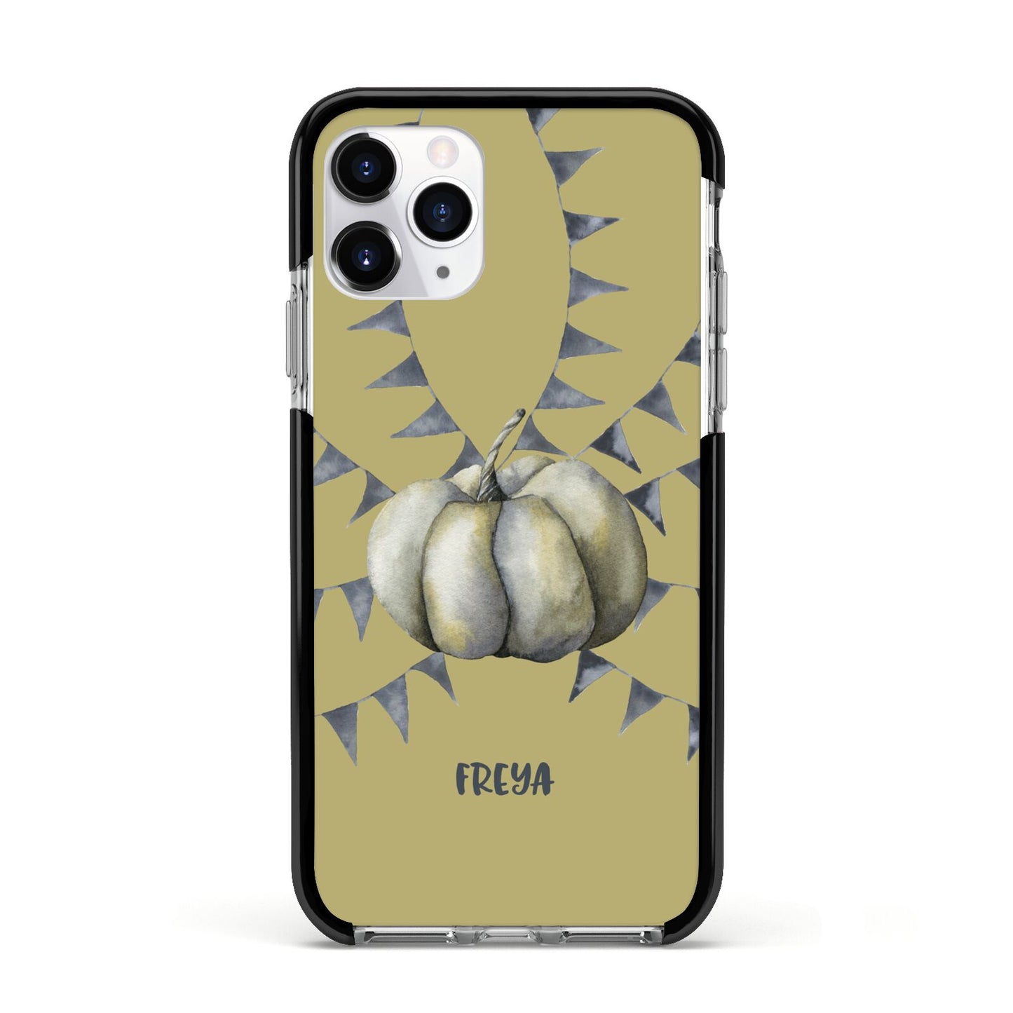 Pumpkin Part Halloween Apple iPhone 11 Pro in Silver with Black Impact Case