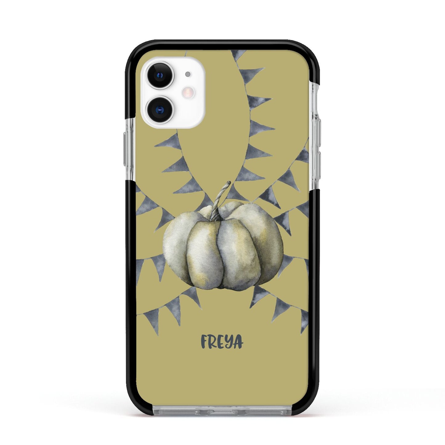 Pumpkin Part Halloween Apple iPhone 11 in White with Black Impact Case