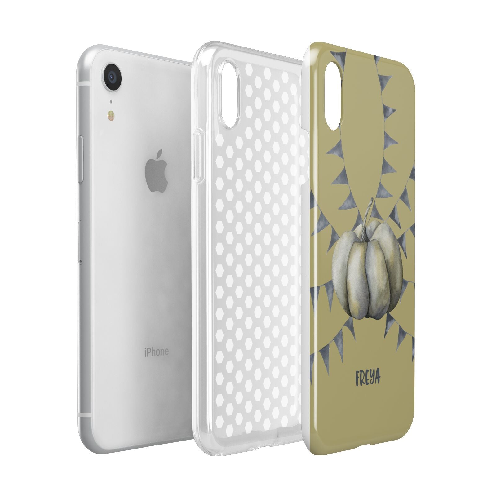 Pumpkin Part Halloween Apple iPhone XR White 3D Tough Case Expanded view