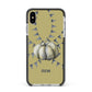 Pumpkin Part Halloween Apple iPhone Xs Max Impact Case Black Edge on Silver Phone