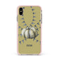 Pumpkin Part Halloween Apple iPhone Xs Max Impact Case Pink Edge on Gold Phone