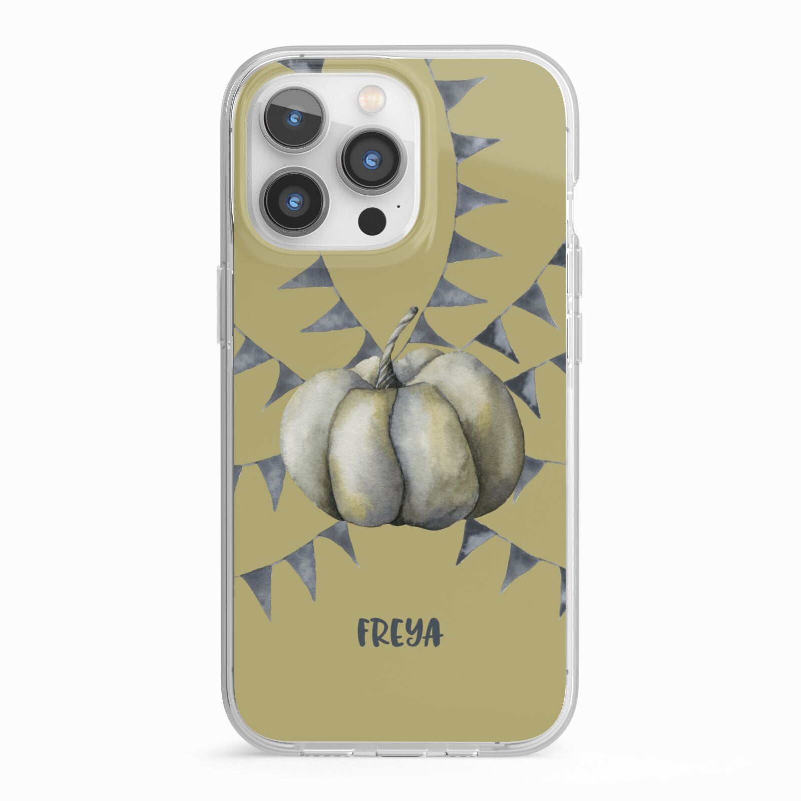 Pumpkin Part Halloween iPhone 13 Pro TPU Impact Case with White Edges