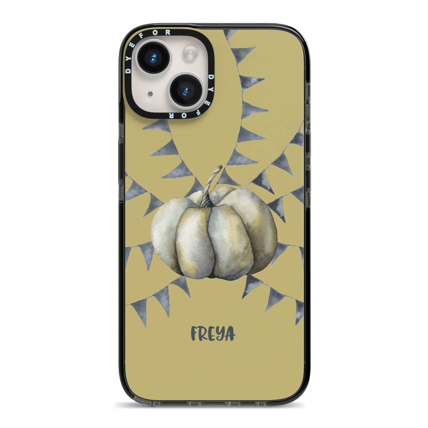 Pumpkin Part Halloween iPhone 14 Black Impact Case on Silver phone