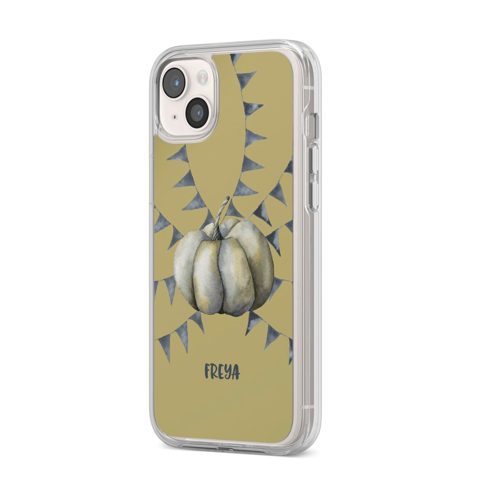Pumpkin Part Halloween iPhone 14 Plus Clear Tough Case Starlight Angled Image