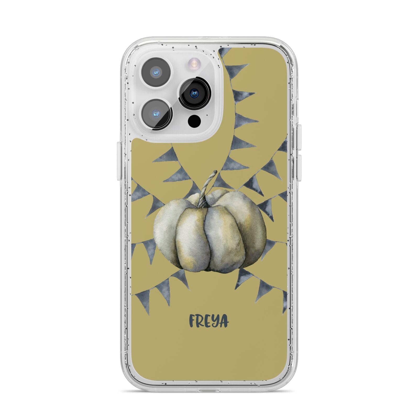 Pumpkin Part Halloween iPhone 14 Pro Max Glitter Tough Case Silver