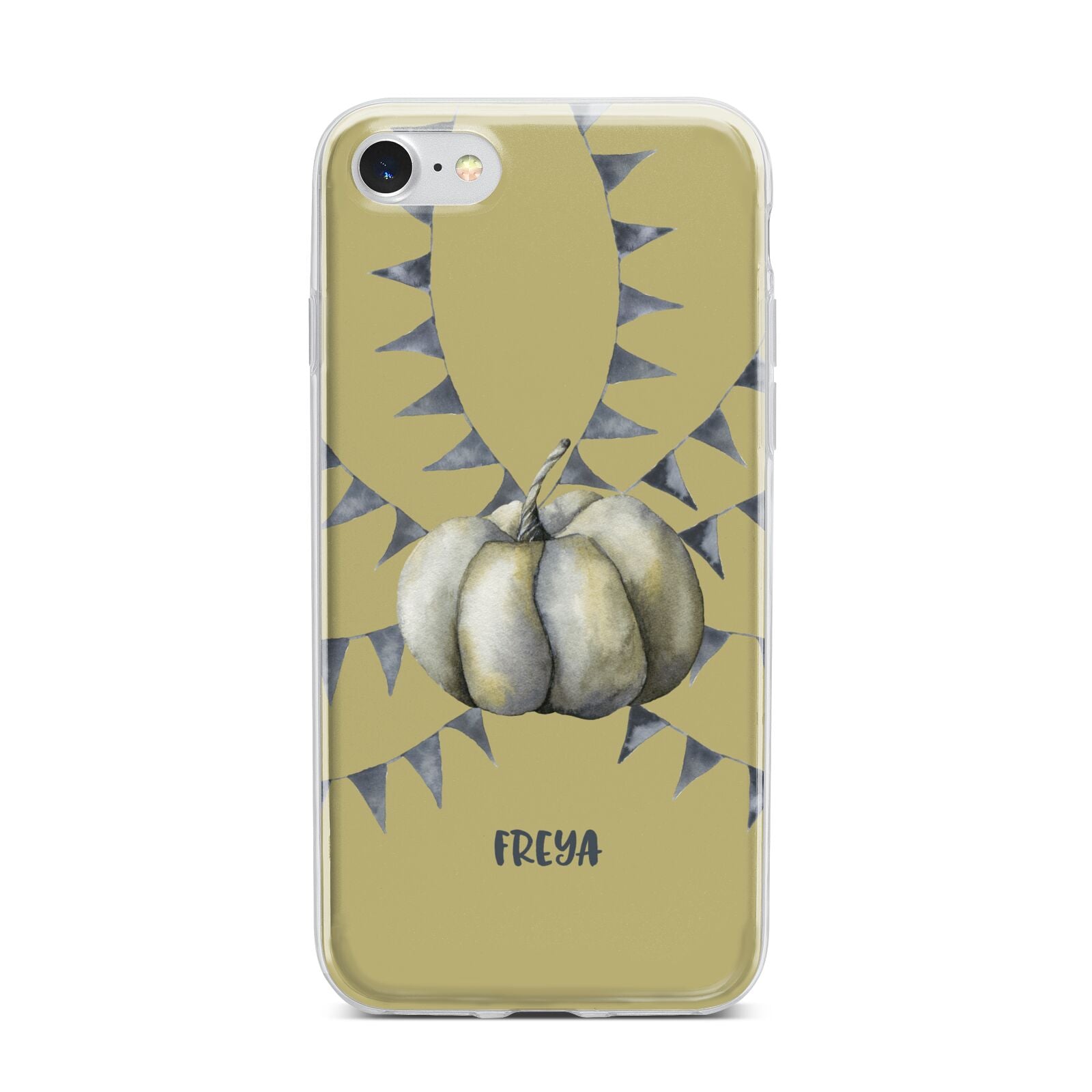 Pumpkin Part Halloween iPhone 7 Bumper Case on Silver iPhone