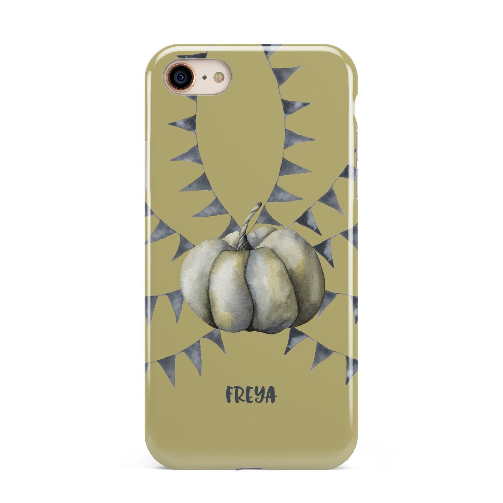 Pumpkin Part Halloween iPhone 8 3D Tough Case on Gold Phone