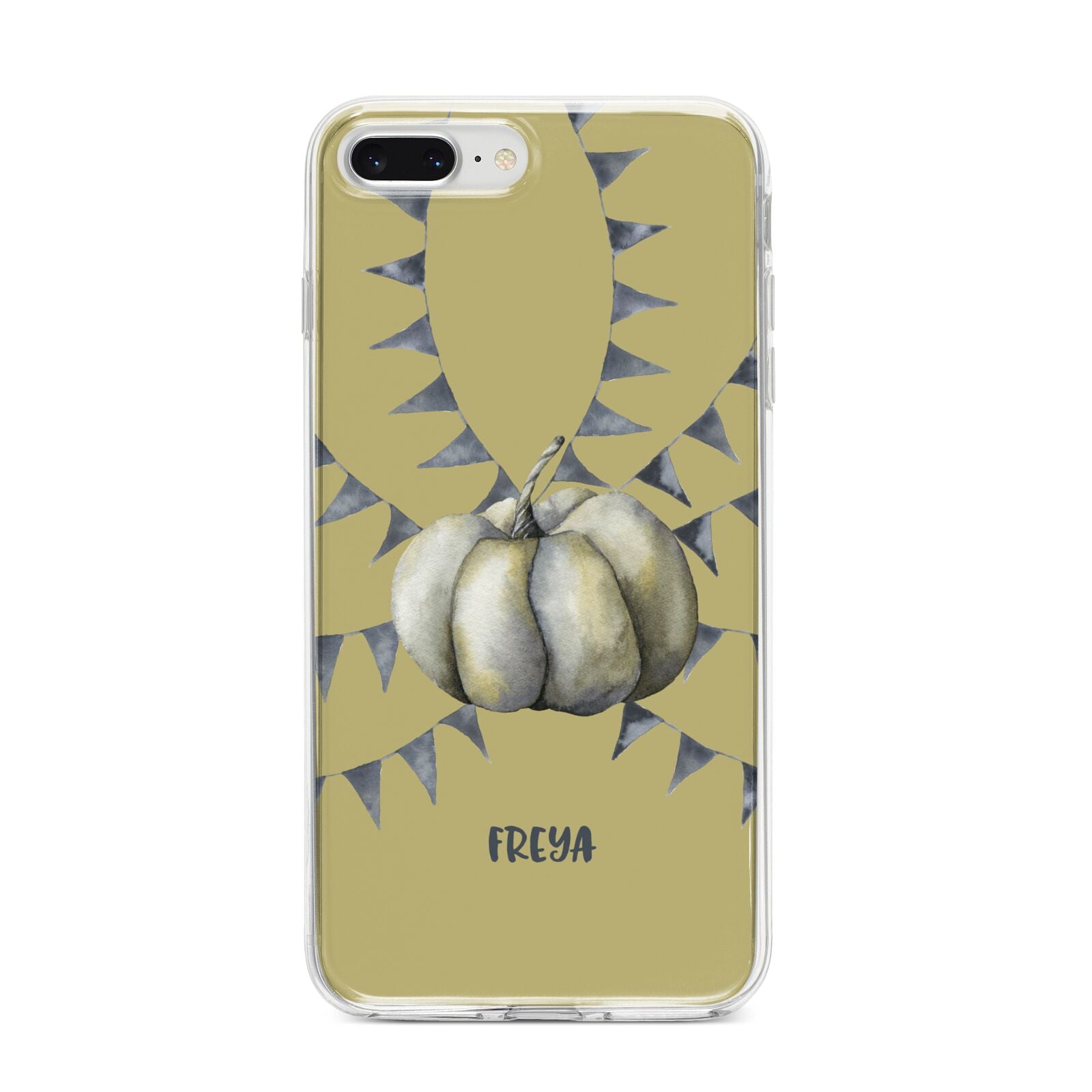 Pumpkin Part Halloween iPhone 8 Plus Bumper Case on Silver iPhone