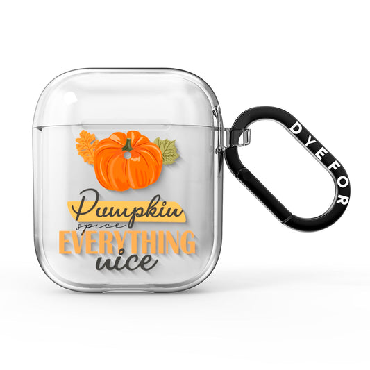 Pumpkin Spice with Caption AirPods Clear Case