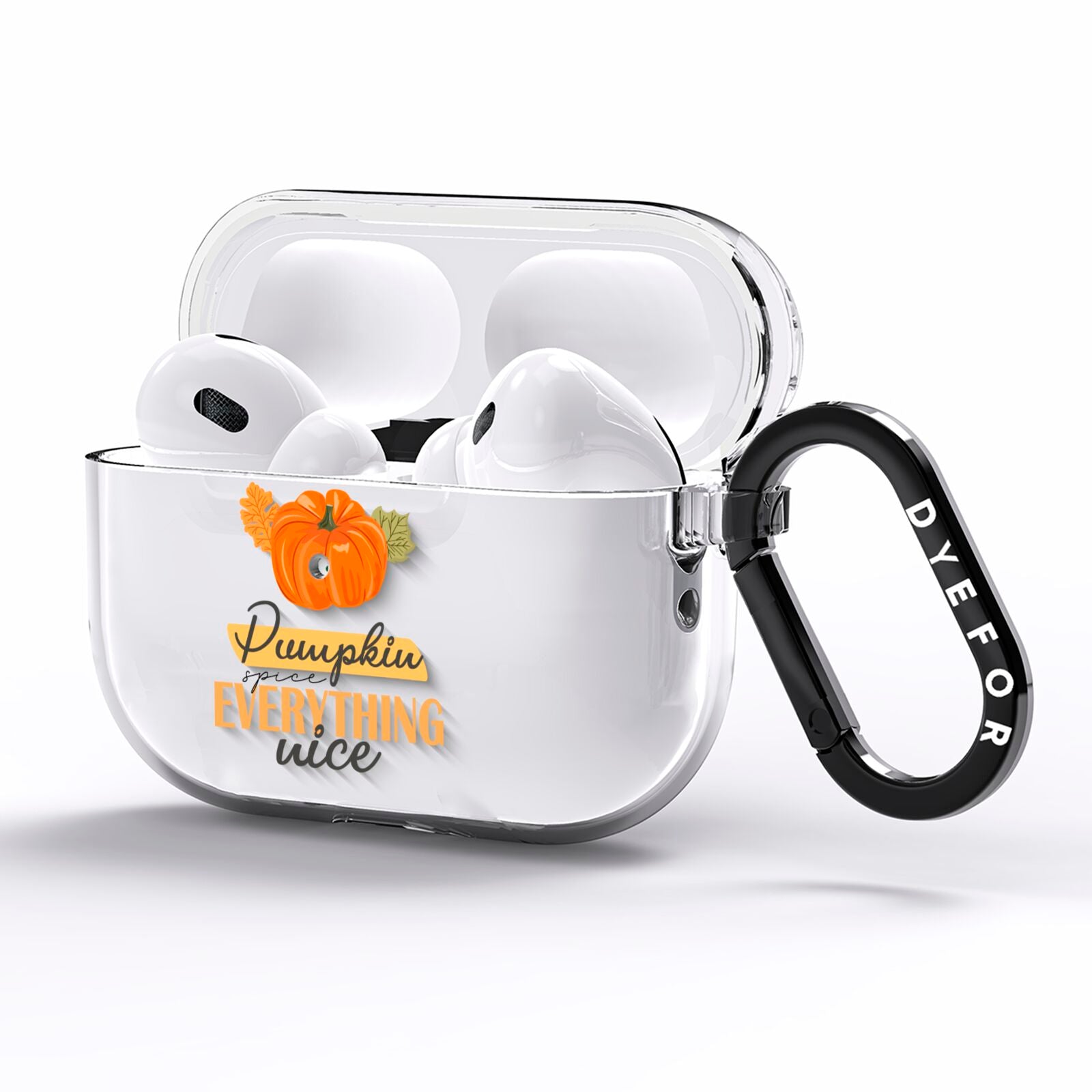 Pumpkin Spice with Caption AirPods Pro Clear Case Side Image