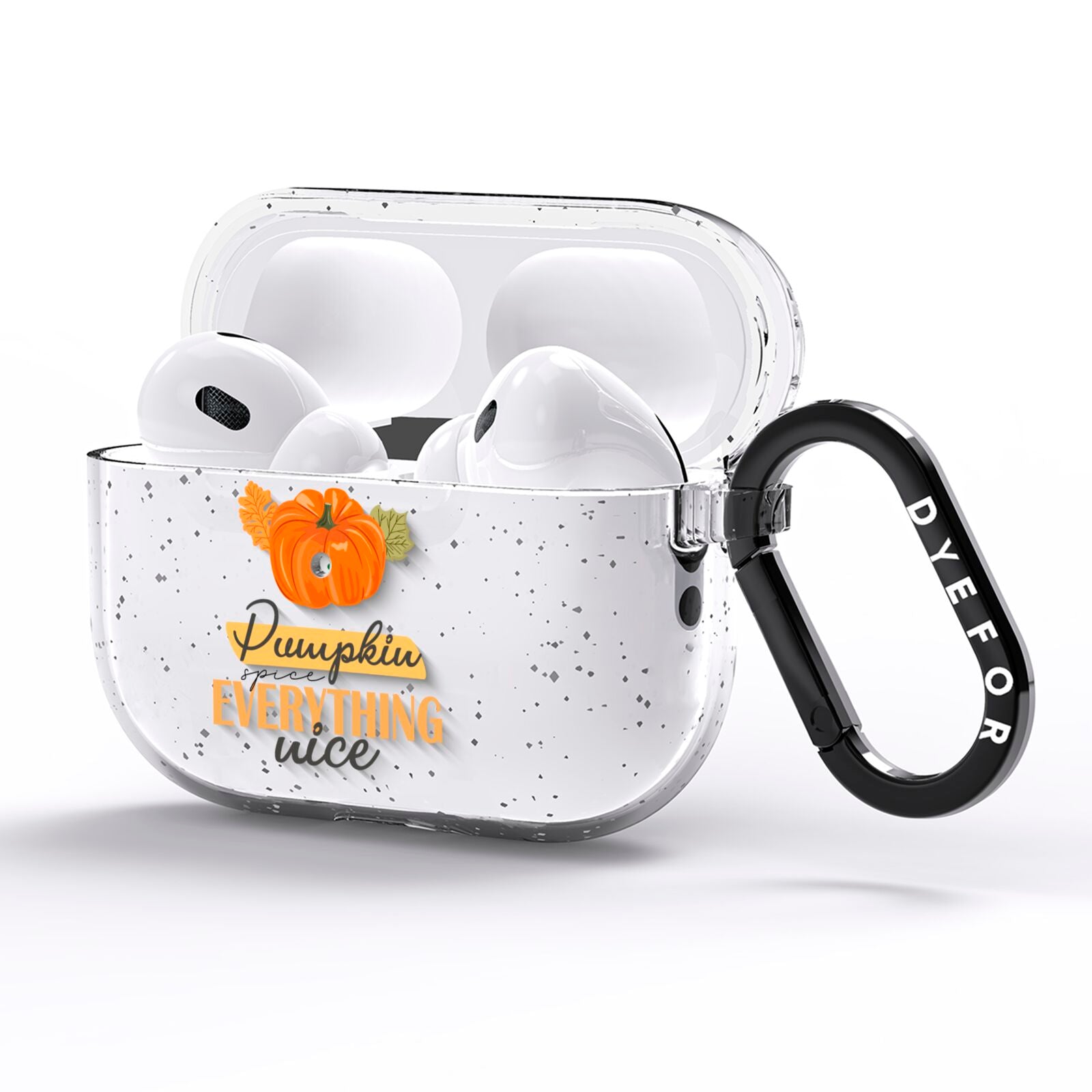 Pumpkin Spice with Caption AirPods Pro Glitter Case Side Image