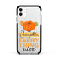 Pumpkin Spice with Caption Apple iPhone 11 in White with Black Impact Case