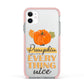Pumpkin Spice with Caption Apple iPhone 11 in White with Pink Impact Case