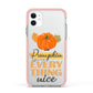 Pumpkin Spice with Caption Apple iPhone 11 in White with Pink Impact Case