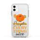 Pumpkin Spice with Caption Apple iPhone 11 in White with White Impact Case