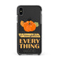 Pumpkin Spice with Caption Apple iPhone Xs Max Impact Case Black Edge on Black Phone