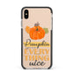 Pumpkin Spice with Caption Apple iPhone Xs Max Impact Case Black Edge on Gold Phone