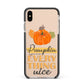 Pumpkin Spice with Caption Apple iPhone Xs Max Impact Case Black Edge on Gold Phone