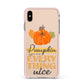 Pumpkin Spice with Caption Apple iPhone Xs Max Impact Case Pink Edge on Gold Phone
