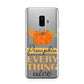 Pumpkin Spice with Caption Samsung Galaxy S9 Plus Case on Silver phone