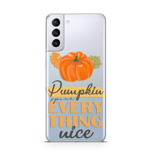 Pumpkin Spice with Caption Samsung S21 Plus Phone Case